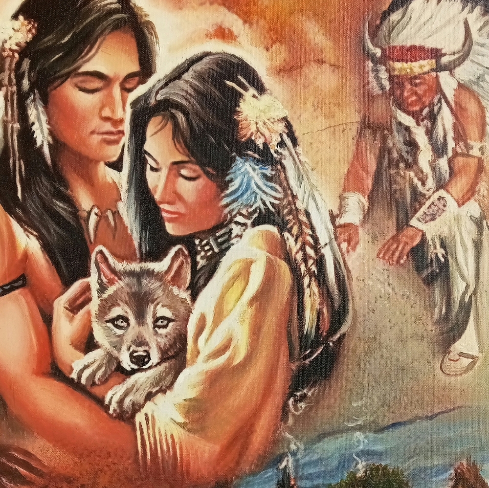 Native american oil painting